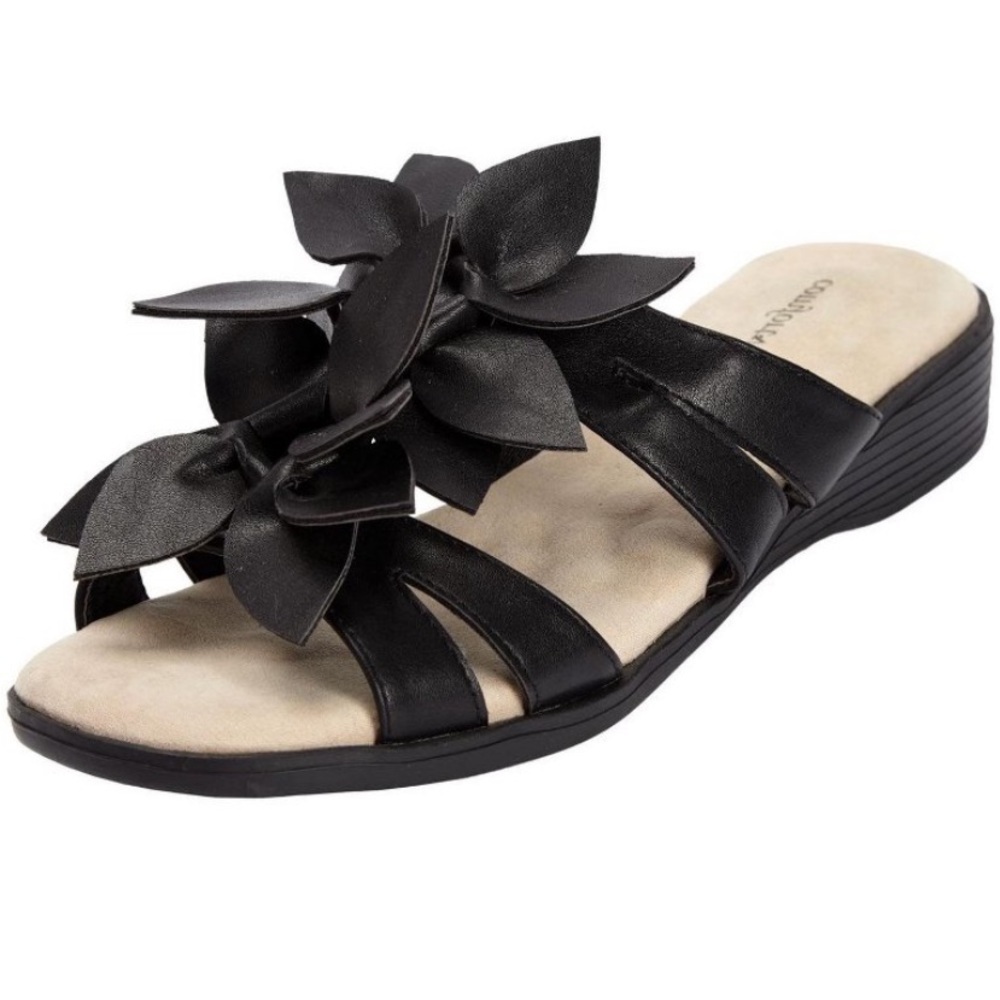 Comfortview Women's The Paula Slip On Sandal - 8 M, Black new